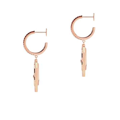 Messika Jewelry - Lucky Move 18K Rose Gold White Mother Of Pearl Diamond Earrings | Manfredi Jewels