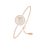 Messika Jewelry - Lucky Move 18K Rose Gold White Mother Of Pearl Diamond Petite Bracelet | Manfredi Jewels