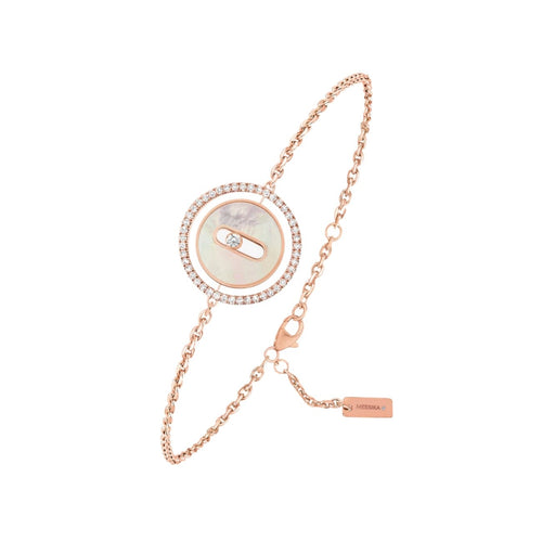 Messika Jewelry - Lucky Move 18K Rose Gold White Mother Of Pearl Diamond Petite Bracelet | Manfredi Jewels