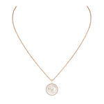 Messika Jewelry - Lucky Move 18K Rose Gold White Mother Of Pearl Petite Model Diamond Necklace | Manfredi Jewels