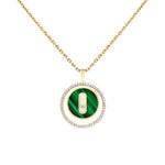 Messika Jewelry - Lucky Move 18K Yellow Gold Malachite Petite Model Diamond Necklace | Manfredi Jewels