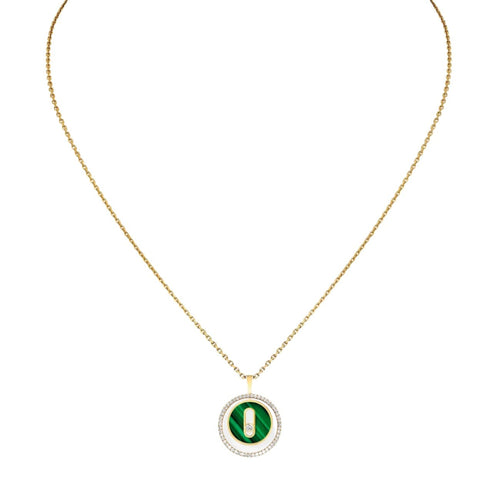 Messika Jewelry - Lucky Move 18K Yellow Gold Malachite Petite Model Diamond Necklace | Manfredi Jewels