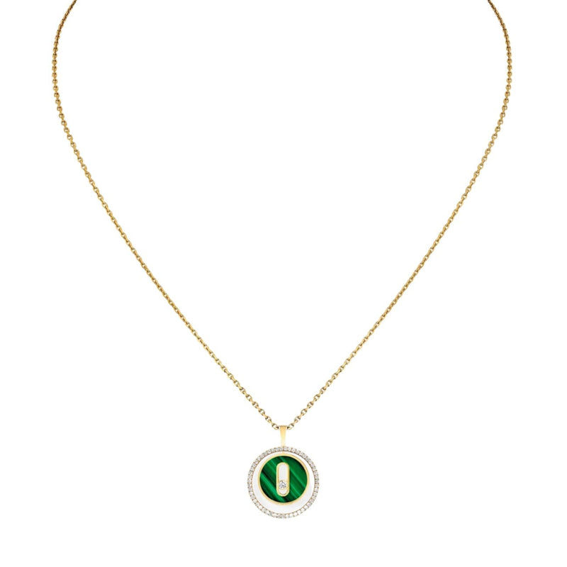 Messika Jewelry - Lucky Move 18K Yellow Gold Malachite Petite Model Diamond Necklace | Manfredi Jewels