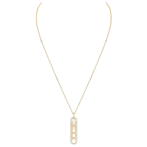Messika Jewelry - Move 10TH 18K Yellow Gold Petite Model Pavé Diamond Necklace | Manfredi Jewels