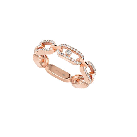 Move Link 18K Rose Gold Multi Pavé Diamond Ring