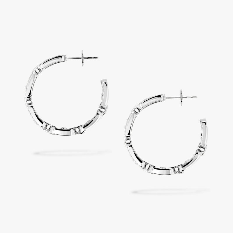 Messika Jewelry - Move Link 18K White Gold Diamond SM Hoop Earrings | Manfredi Jewels