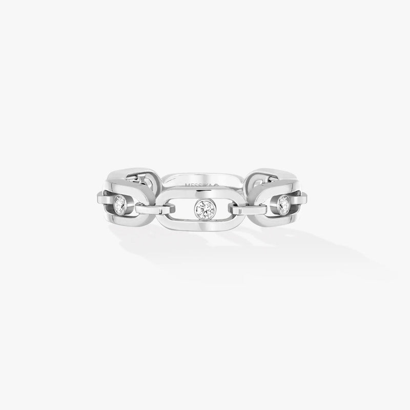 Messika Jewelry - Move Link 18K White Gold Multi Diamond Ring | Manfredi Jewels