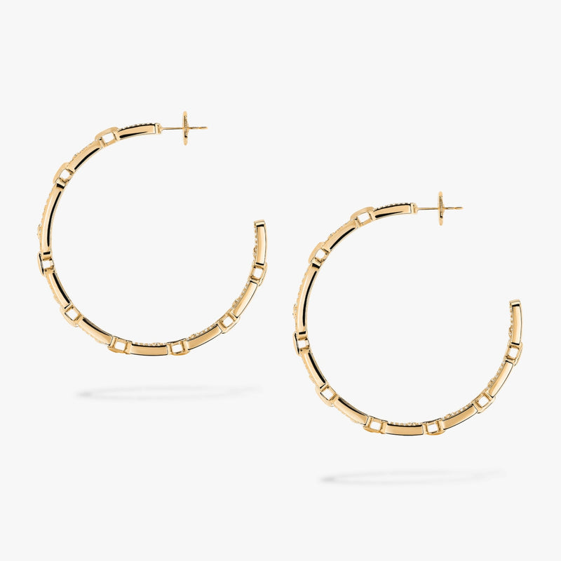 Messika Jewelry - Move Link 18K Yellow Gold Diamond MM Hoop Earrings | Manfredi Jewels