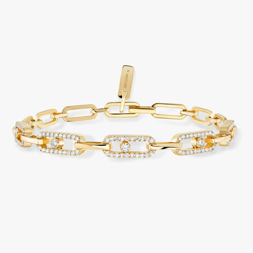 Messika Jewelry - Move Link 18K Yellow Gold Multi Diamond Bracelet | Manfredi Jewels