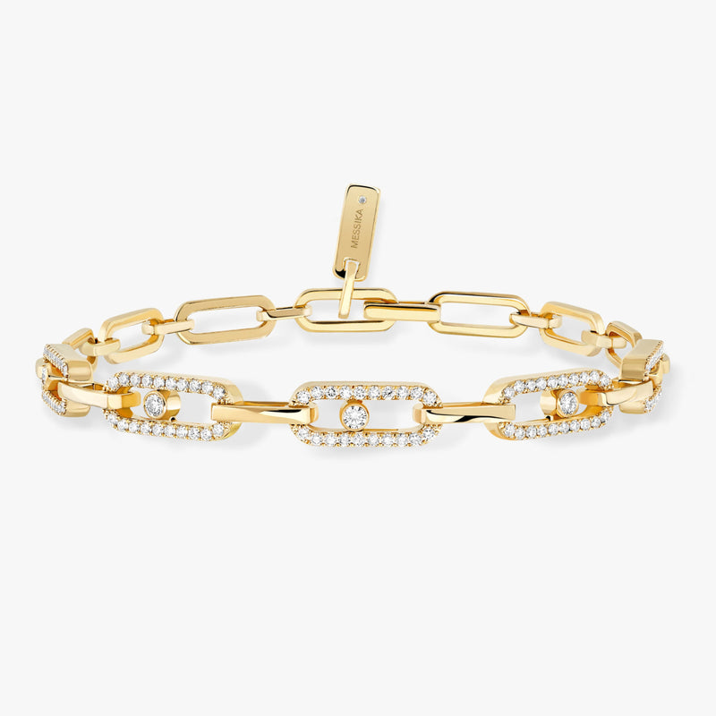 Messika Jewelry - Move Link 18K Yellow Gold Multi Diamond Bracelet | Manfredi Jewels