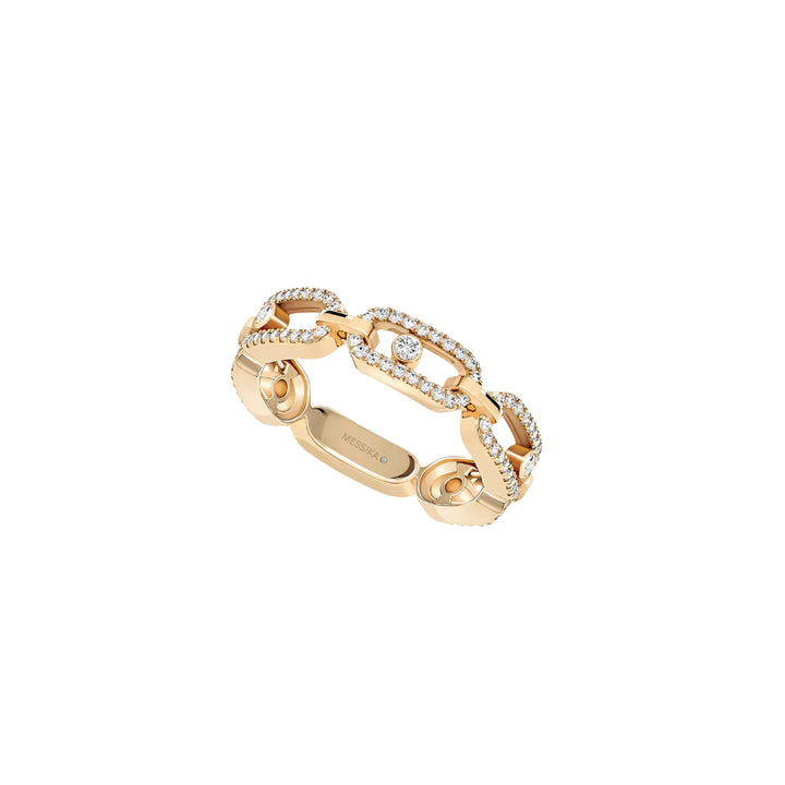 Messika Jewelry - Move Link 18K Yellow Gold Multi Diamond Pavé Ring | Manfredi Jewels