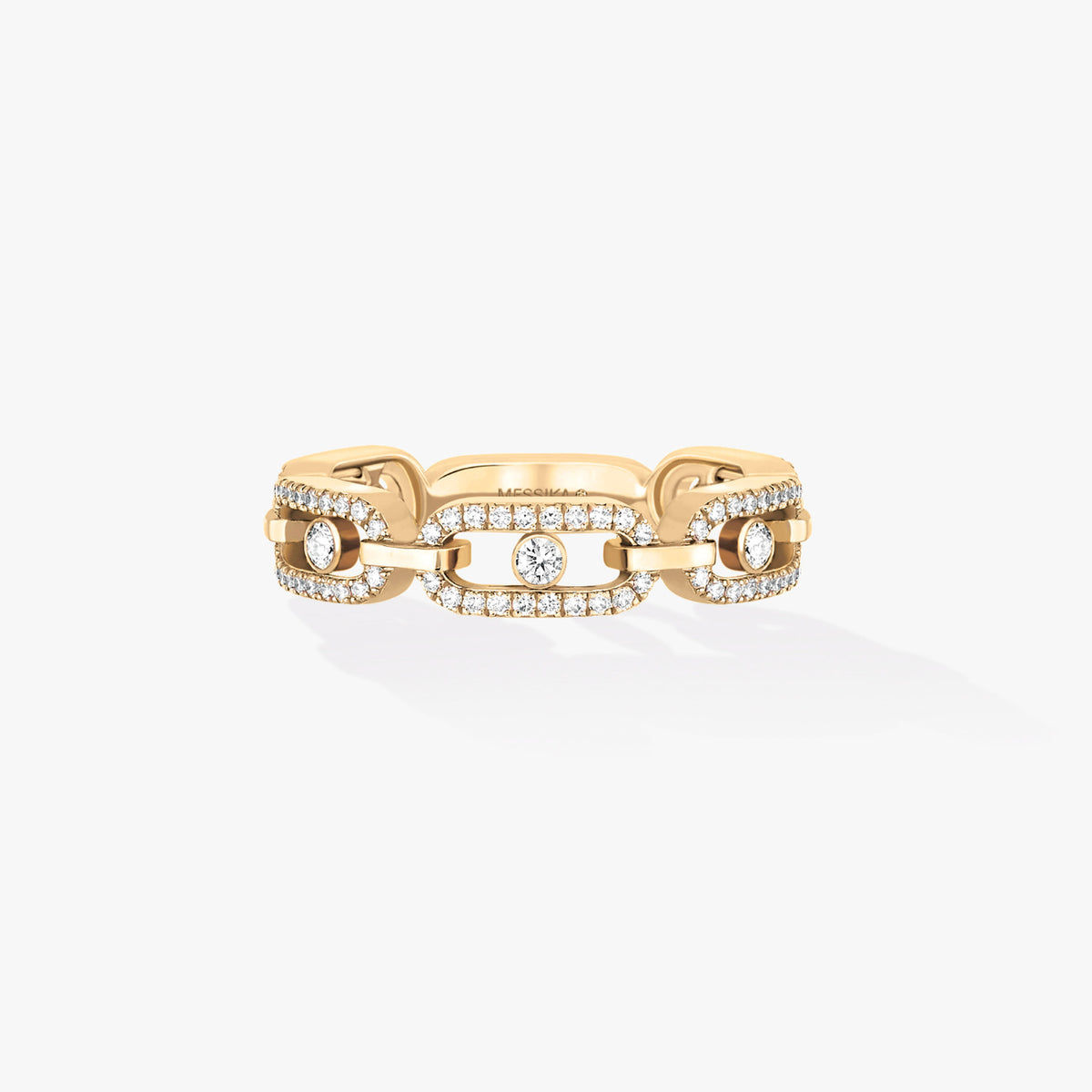 Messika Jewelry - Move Link 18K Yellow Gold Multi Diamond Pavé Ring | Manfredi Jewels