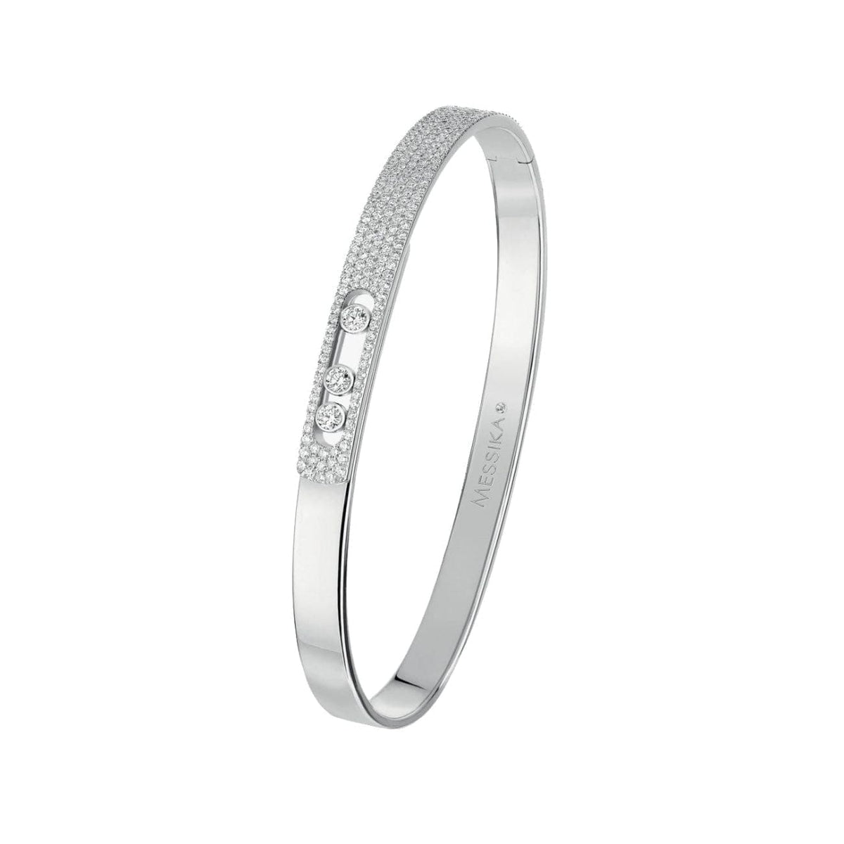 Messika Jewelry - Move Noa 18K White Gold Bangle Pavé | Manfredi Jewels