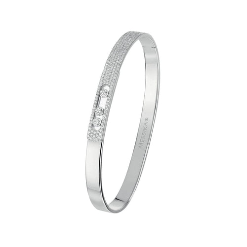 Messika Jewelry - Move Noa 18K White Gold Bangle Pavé | Manfredi Jewels