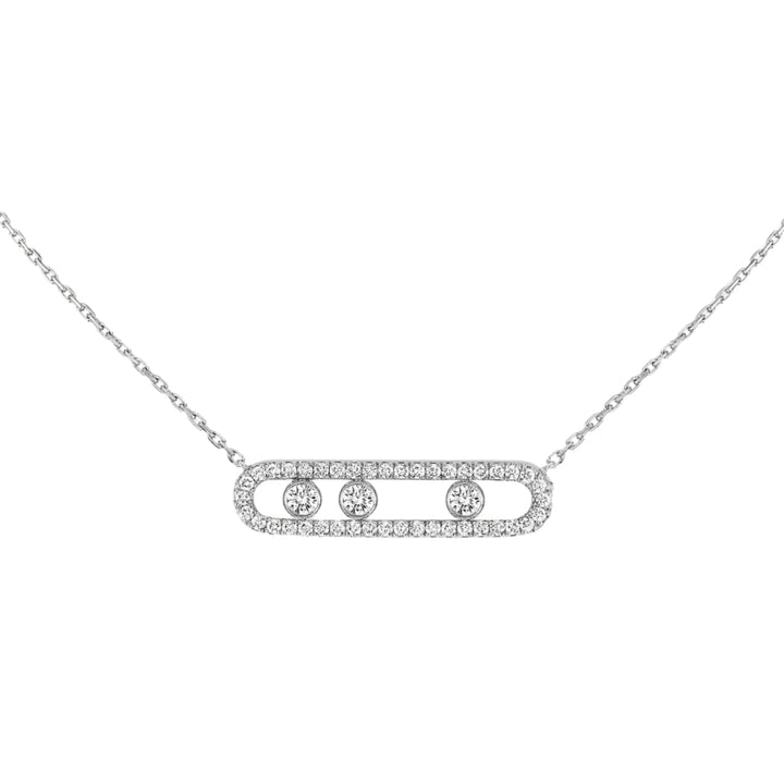 Messika Jewelry - Move 18K White Gold Diamond Pavé Necklace | Manfredi Jewels