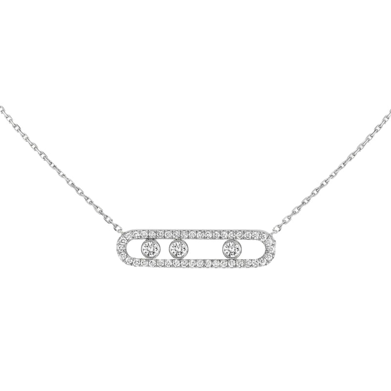 Messika Jewelry - Move Pavé 18K White Gold Diamond Necklace | Manfredi Jewels