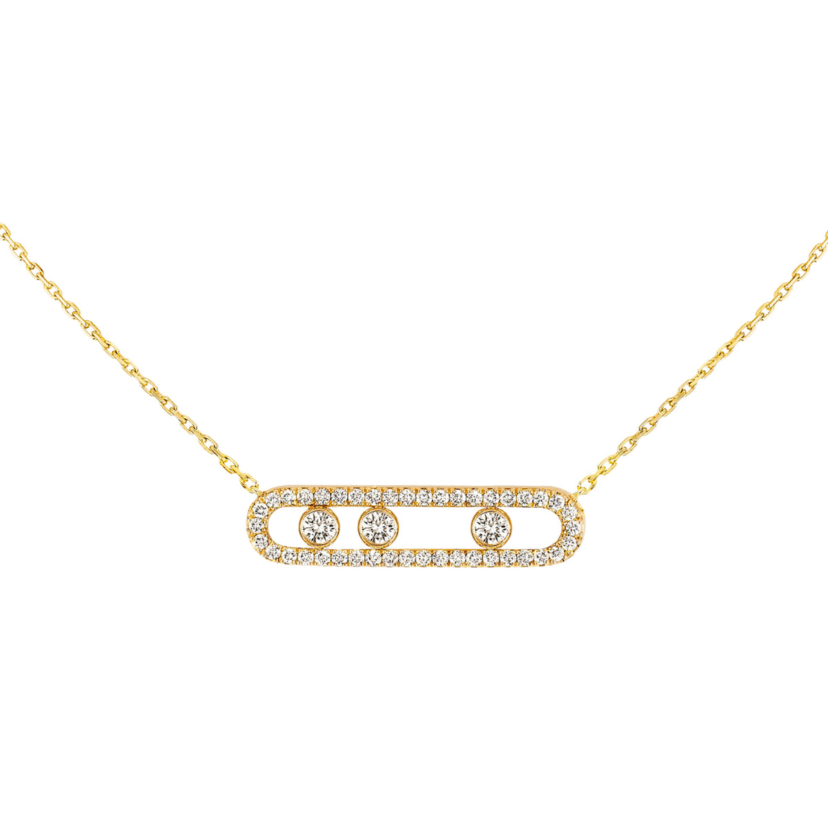 Messika Jewelry - Move 18K Yellow Gold Diamond Pavé Necklace | Manfredi Jewels