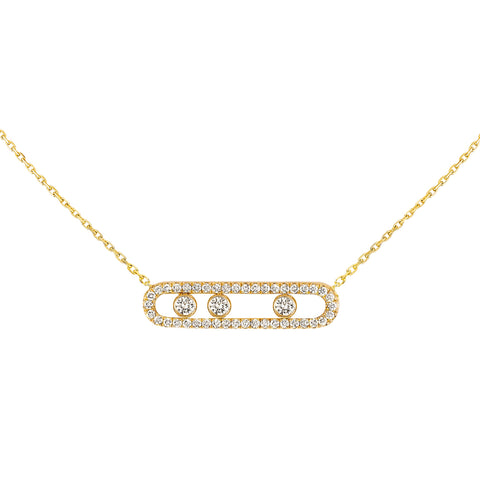 Move 18K Yellow Gold Diamond Pavé Necklace