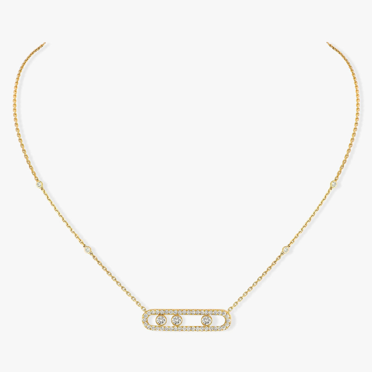 Messika Jewelry - Move 18K Yellow Gold Diamond Pavé Necklace | Manfredi Jewels