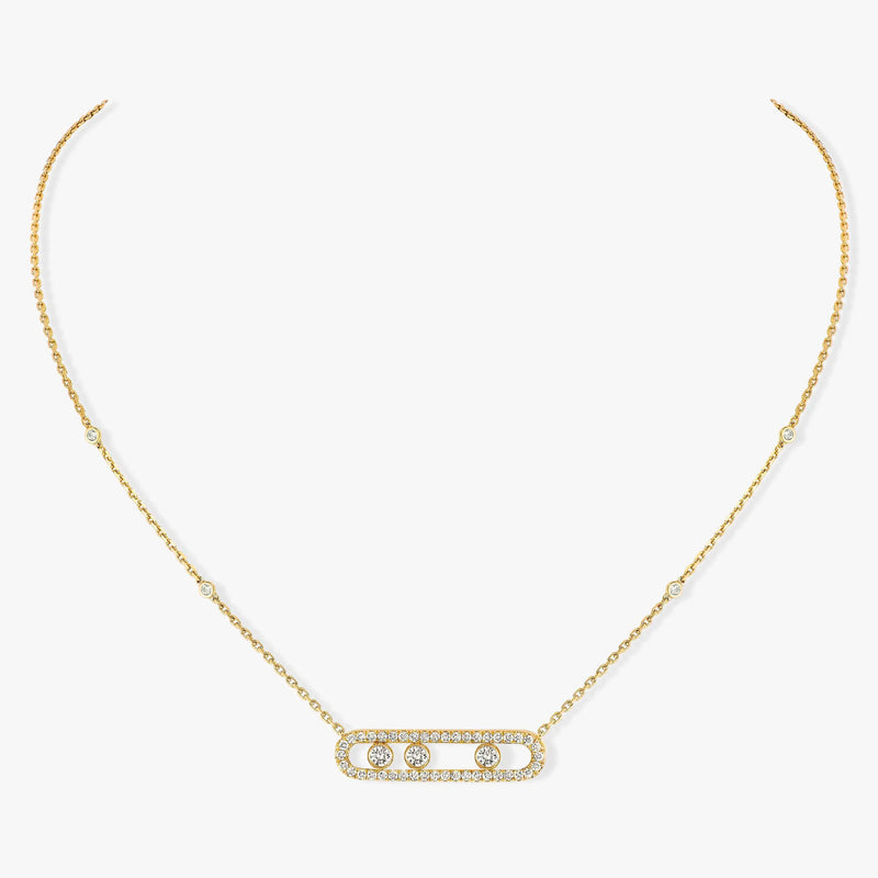 Messika Jewelry - Move Pavé 18K Yellow Gold Diamond Necklace | Manfredi Jewels