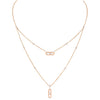 Messika Jewelry - Move Uno 18K Rose Gold 2 Rows Diamond Necklace | Manfredi Jewels