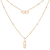 Messika Jewelry - Move Uno 18K Rose Gold 2 Rows Diamond Necklace | Manfredi Jewels