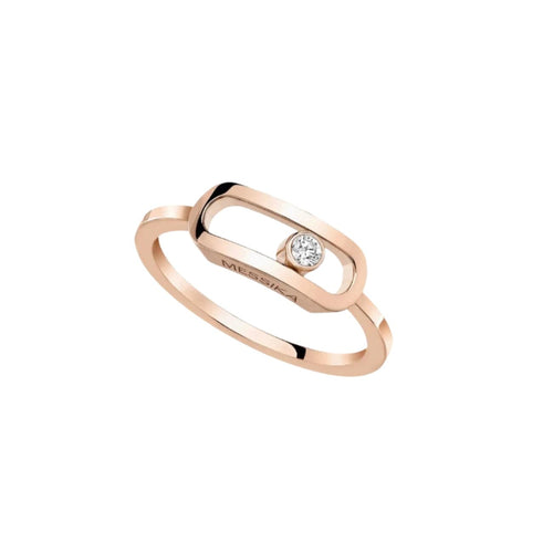Messika Jewelry - Move Uno 18K Rose Gold Large Model Diamond Ring | Manfredi Jewels