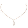 Messika Jewelry - Move Uno 18K Rose Gold Large Model Pavé Diamond Necklace | Manfredi Jewels