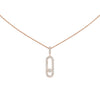 Messika Jewelry - Move Uno 18K Rose Gold Large Model Pavé Diamond Necklace | Manfredi Jewels