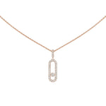 Messika Jewelry - Move Uno 18K Rose Gold Large Model Pavé Diamond Necklace | Manfredi Jewels