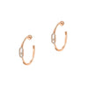 Messika Jewelry - Move Uno 18K Rose Gold Small Hoop Diamond Earrings | Manfredi Jewels