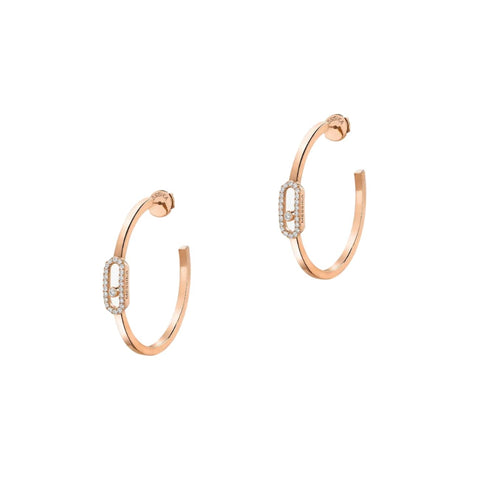Move Uno 18K Rose Gold Small Hoop Diamond Earrings