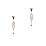 Messika Jewelry - Move Uno 18K Rose Gold Small Hoop Diamond Earrings | Manfredi Jewels