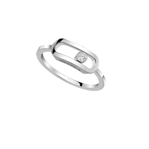 Move Uno 18K White Gold Large Model Diamond Ring