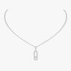 Messika Jewelry - Move Uno 18K White Gold Large Model Pavé Diamond Necklace | Manfredi Jewels