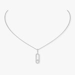 Messika Jewelry - Move Uno 18K White Gold Large Model Pavé Diamond Necklace | Manfredi Jewels