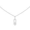 Messika Jewelry - Move Uno 18K White Gold Large Model Pavé Diamond Necklace | Manfredi Jewels