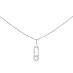 Messika Jewelry - Move Uno 18K White Gold Large Model Pavé Diamond Necklace | Manfredi Jewels