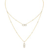 Messika Jewelry - Move Uno 18K Yellow Gold 2 Rows Pavé Diamond Necklace | Manfredi Jewels