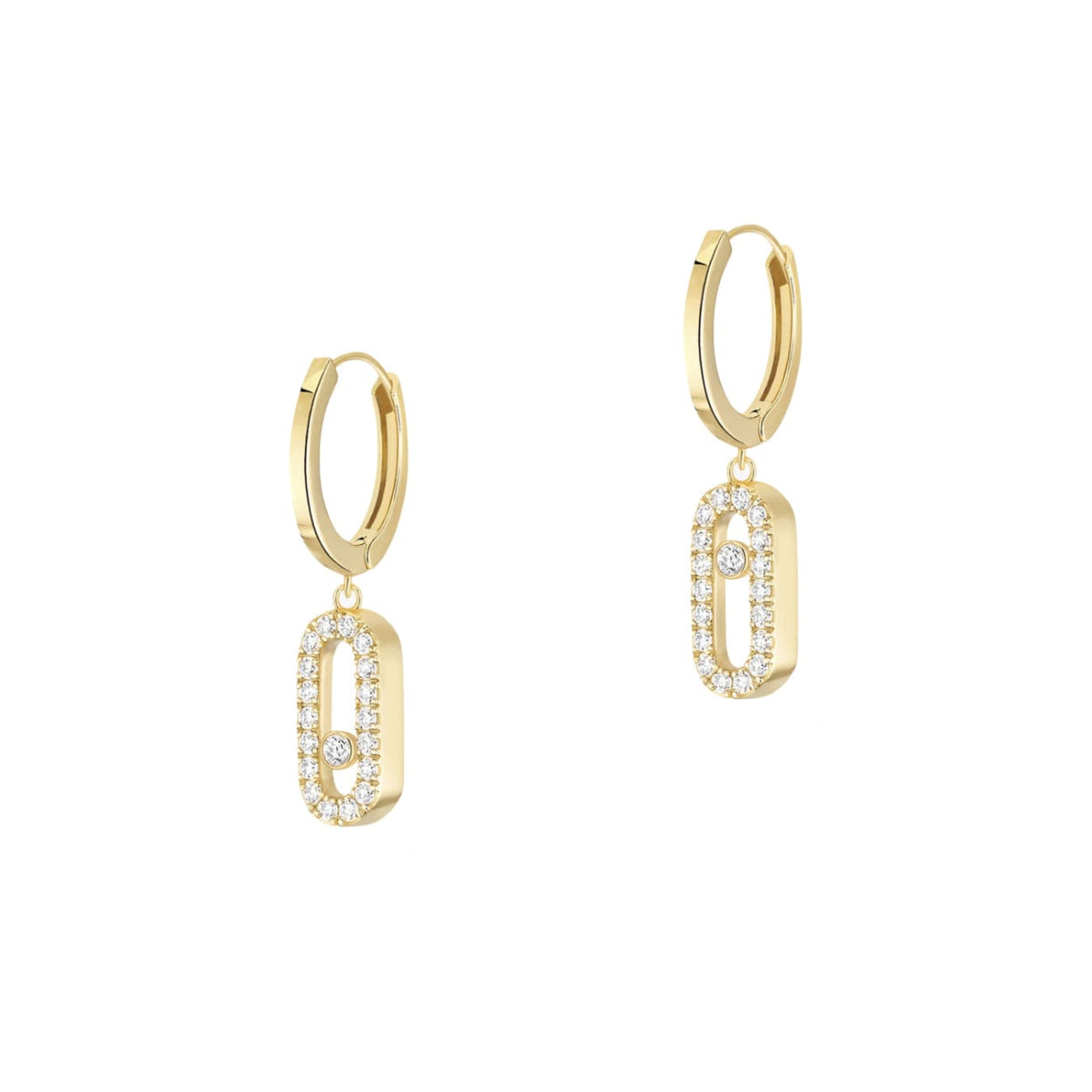 Messika Jewelry - Move Uno 18K Yellow Gold Diamond Hoop Earrings | Manfredi Jewels