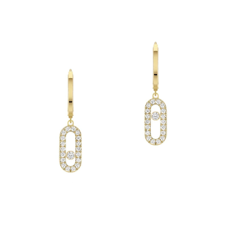 Messika Jewelry - Move Uno 18K Yellow Gold Diamond Hoop Earrings | Manfredi Jewels