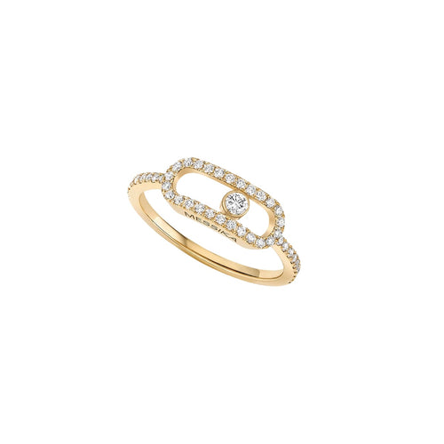 Messika Jewelry - Move Uno 18K Yellow Gold Diamond Pavé Ring | Manfredi Jewels