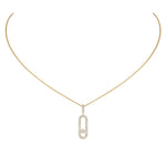 Messika Jewelry - Move Uno 18K Yellow Gold Large Model Pavé Diamond Necklace | Manfredi Jewels