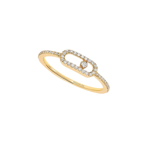 Messika Jewelry - Move Uno 18K Yellow Gold Pavé Diamond Ring | Manfredi Jewels