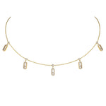 Messika Jewelry - Move Uno 18K Yellow Gold Pavé Drop Diamond Pendant Choker Necklace | Manfredi Jewels