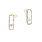 Messika Jewelry - Move Uno 18K Yellow Gold Pavé - Set Diamond Earrings | Manfredi Jewels