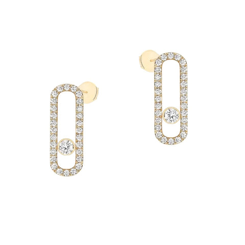 Move Uno 18K Yellow Gold Pavé-Set Diamond Earrings