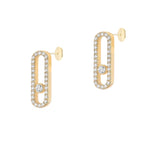 Messika Jewelry - Move Uno 18K Yellow Gold Pavé - Set Diamond Earrings | Manfredi Jewels