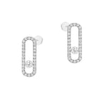 Messika Jewelry - Move Uno Pavé - Set Diamond 18K White Gold Earrings | Manfredi Jewels