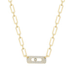 Messika Jewelry - My Move 18k Yellow Gold Pavé Diamond Necklace | Manfredi Jewels